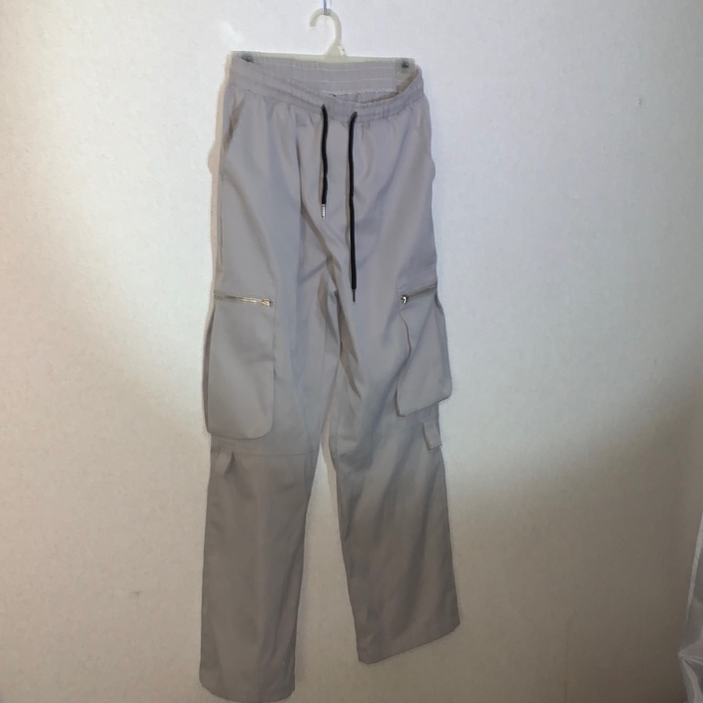 Gray cargo pants